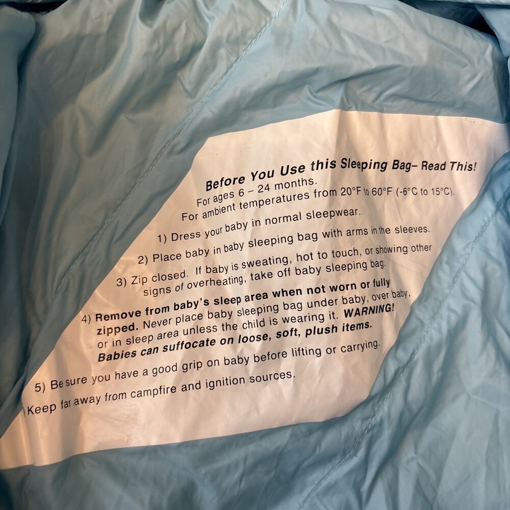 Morrison Outdoors Little Mo 20°F Down-Filled Baby Sleeping Bag for 6-24 Mos Blue - Picture 3 of 7
